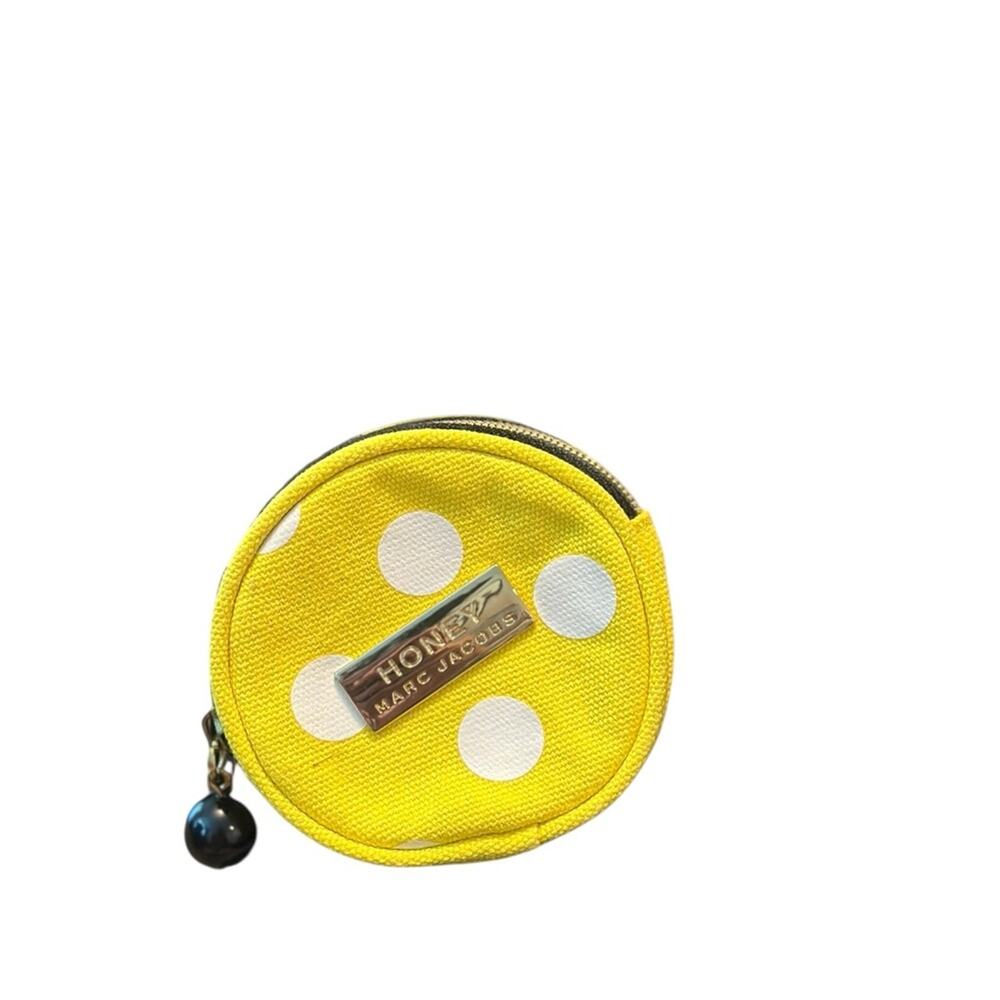 Marc Jacobs Yellow and White Polka Dot Coin Pouch